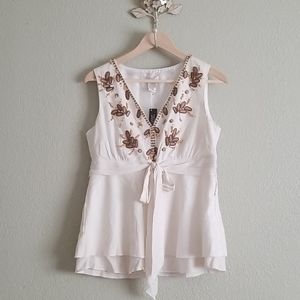 Tweeds beaded  top sz small